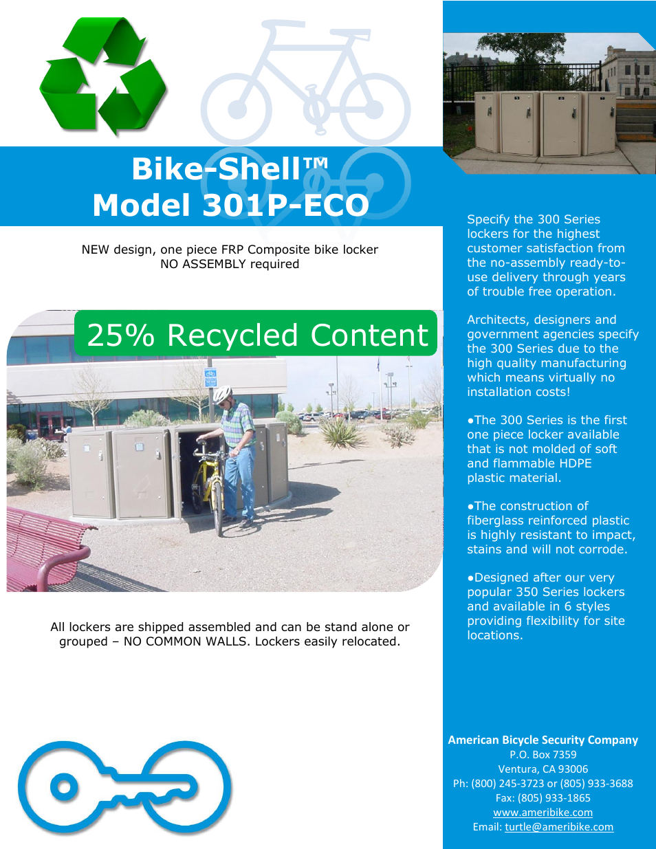 American Bicycle Security Company 301P-ECO User Manual | 4 pages