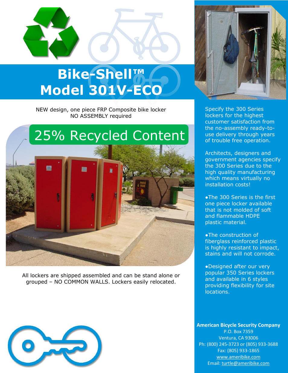 American Bicycle Security Company 301V-ECO User Manual | 4 pages
