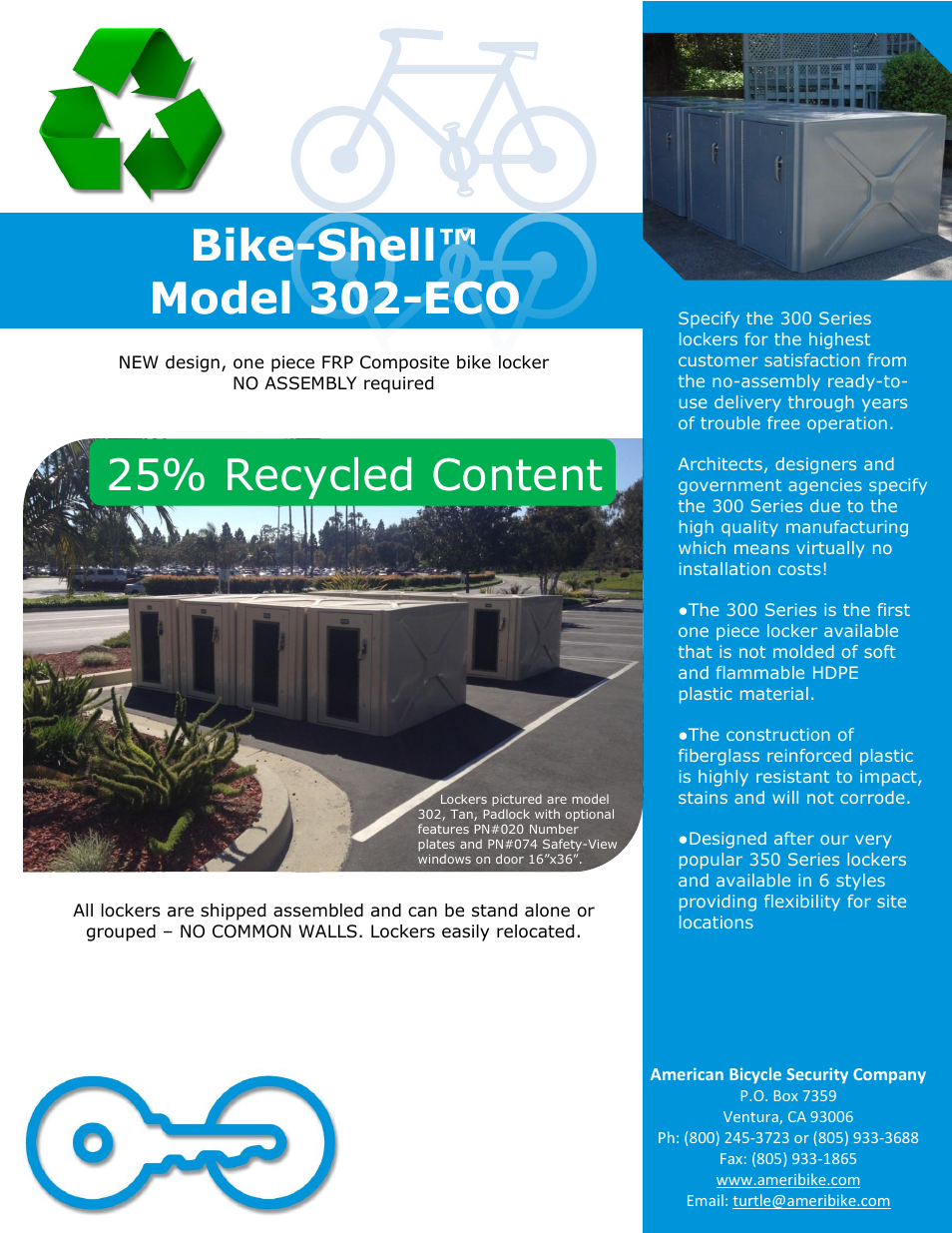 American Bicycle Security Company 302-ECO User Manual | 4 pages