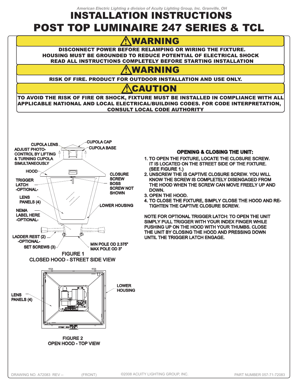 American Electric Lighting American Revolution-247 User Manual | 2 pages