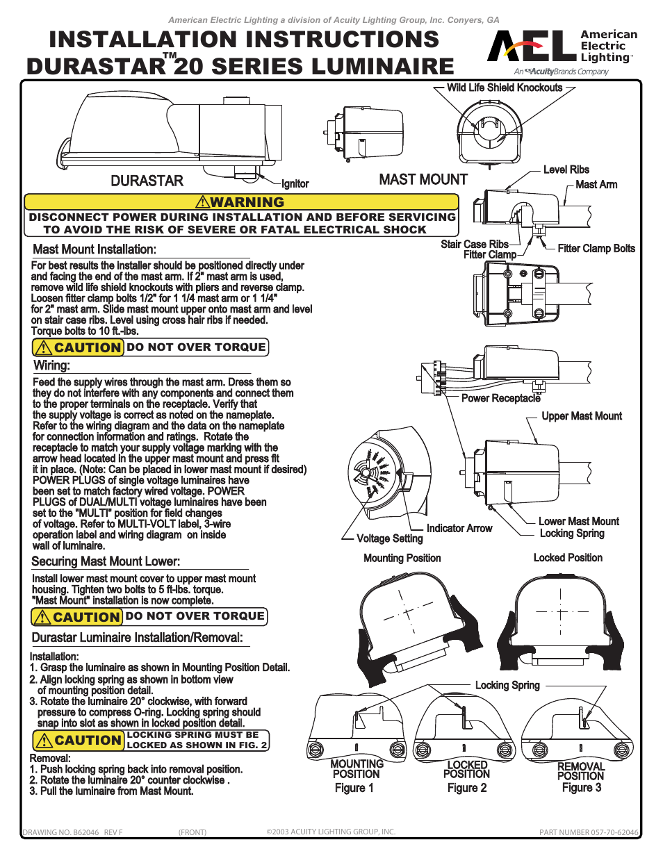 American Electric Lighting 20 new User Manual | 2 pages