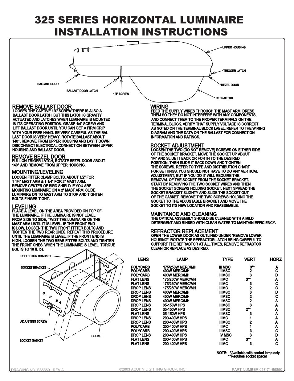 American Electric Lighting 325 new User Manual | 1 page