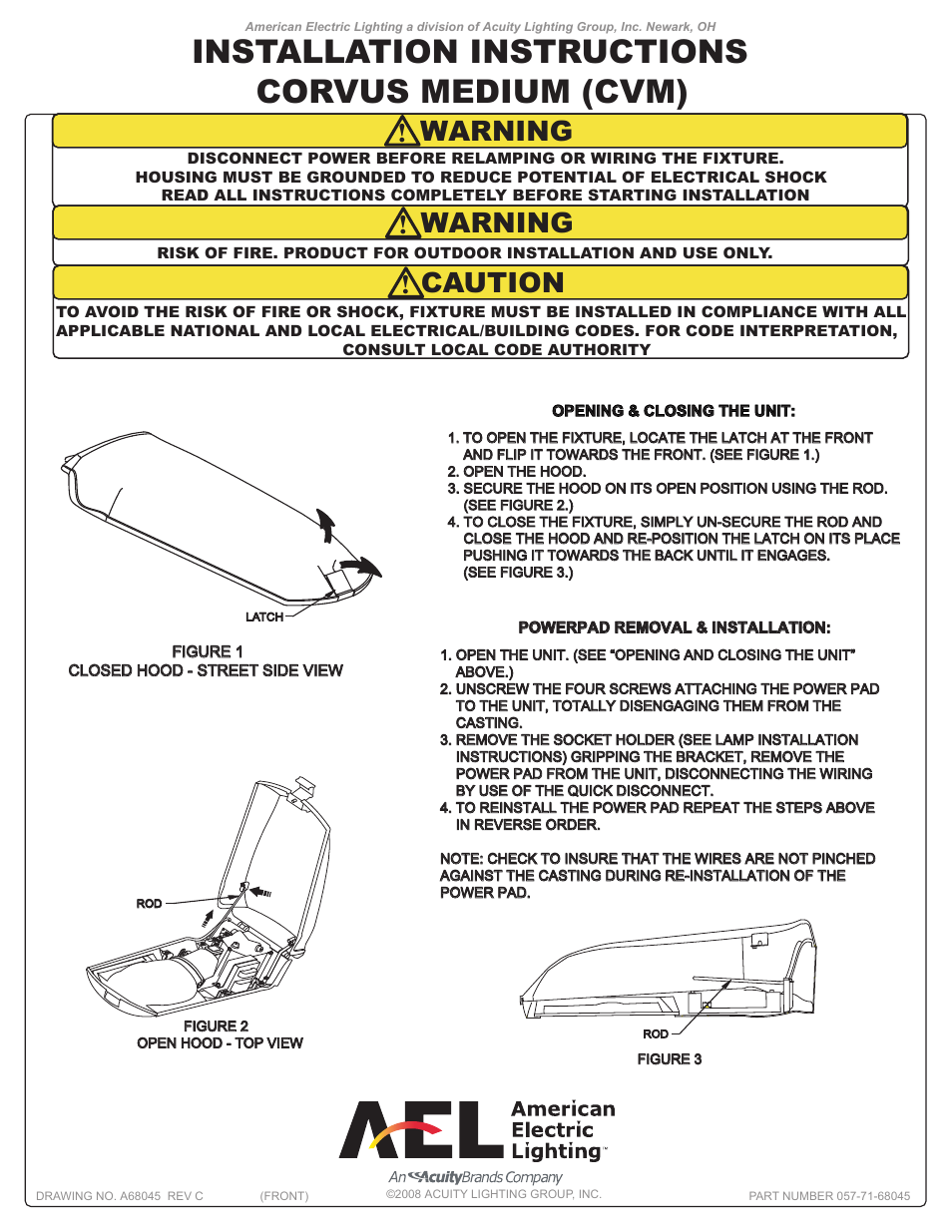 American Electric Lighting CVM User Manual | 2 pages