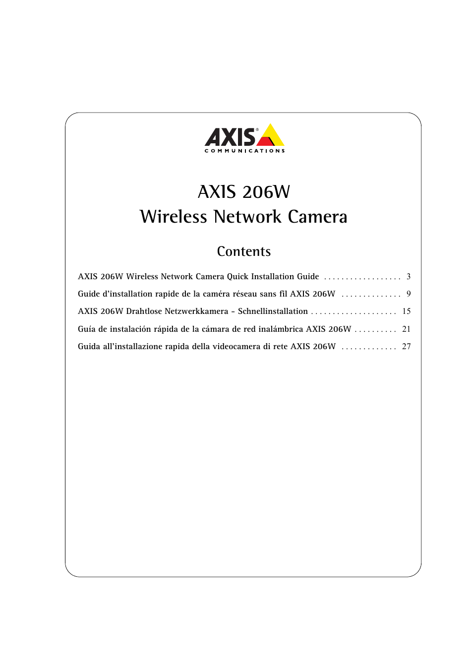 Axis Communications 206W User Manual | 34 pages