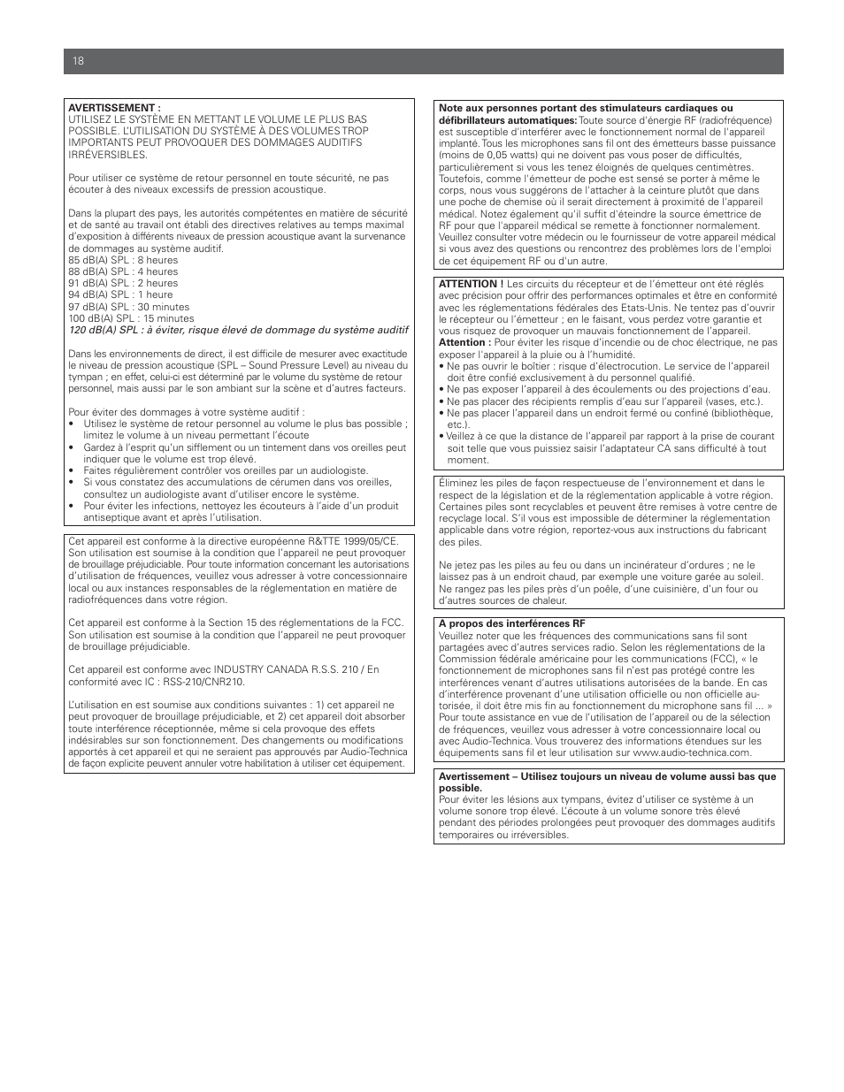 Audio-Technica M3R User Manual | Page 18 / 120