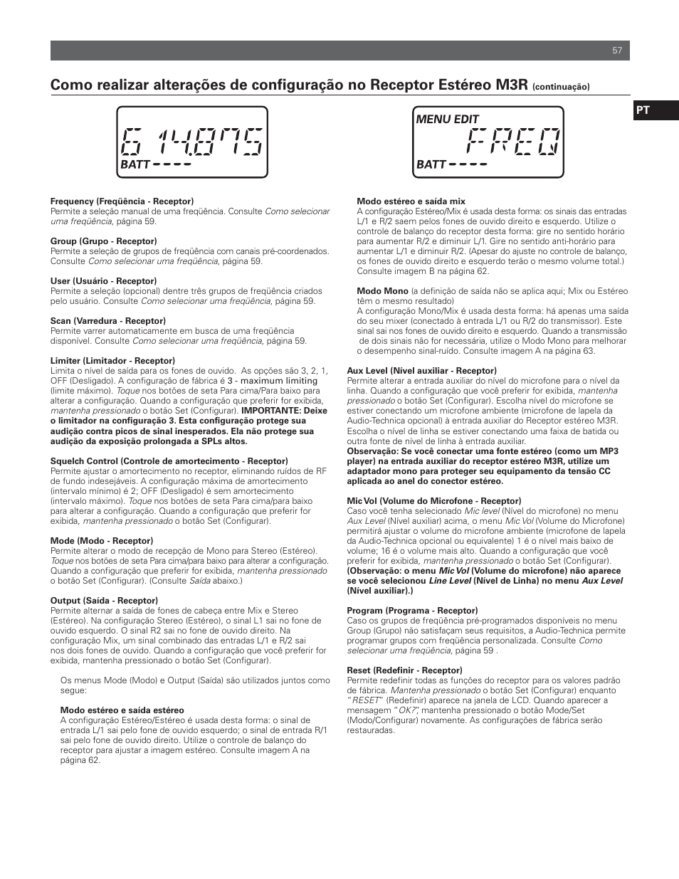 Audio-Technica M3R User Manual | Page 57 / 120