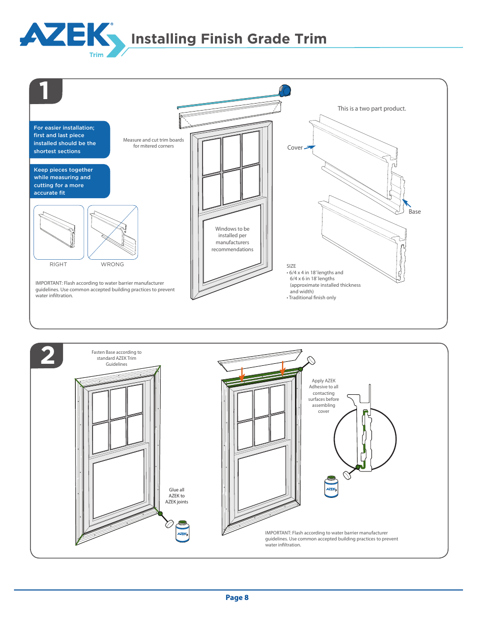 Installing finish grade trim | AZEK Trim & Moulding EN User Manual | Page 8 / 12