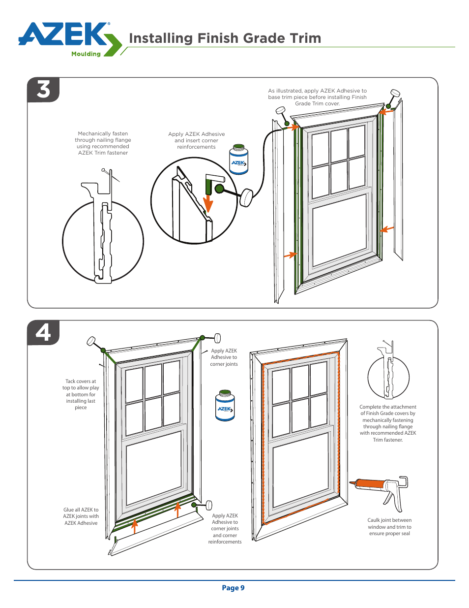 Installing finish grade trim | AZEK Trim & Moulding EN User Manual | Page 9 / 12