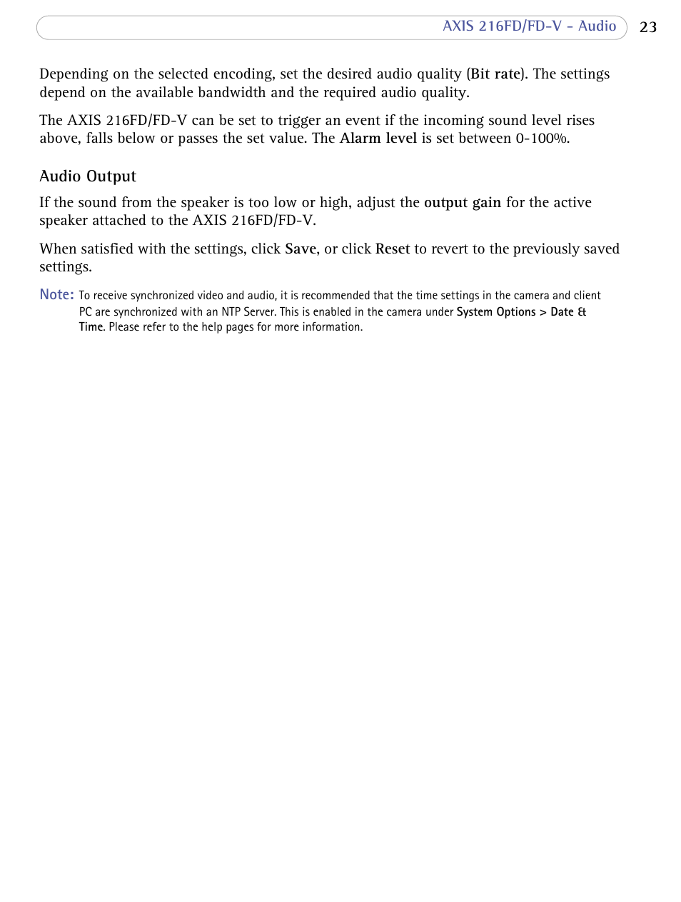 Axis Communications 216FD/FD-V User Manual | Page 23 / 64