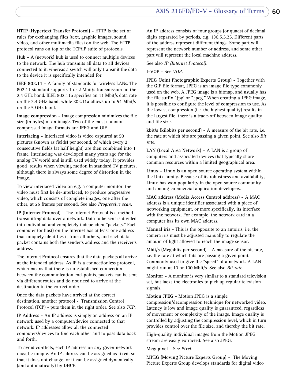 Axis Communications 216FD/FD-V User Manual | Page 59 / 64