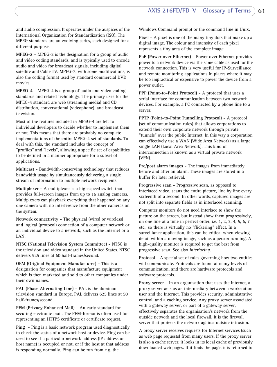 Axis Communications 216FD/FD-V User Manual | Page 60 / 64