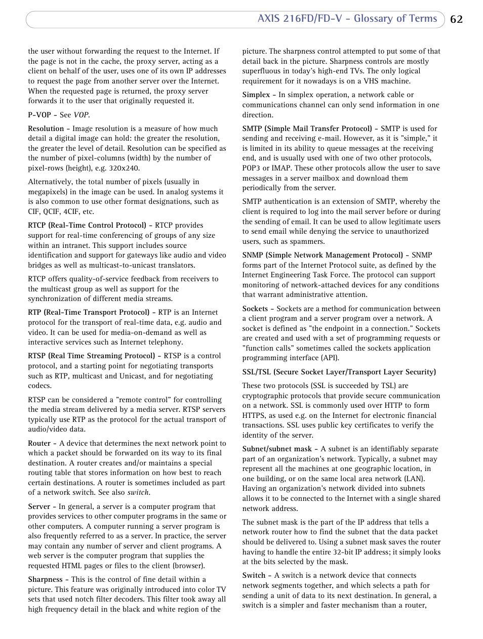 Axis Communications 216FD/FD-V User Manual | Page 61 / 64