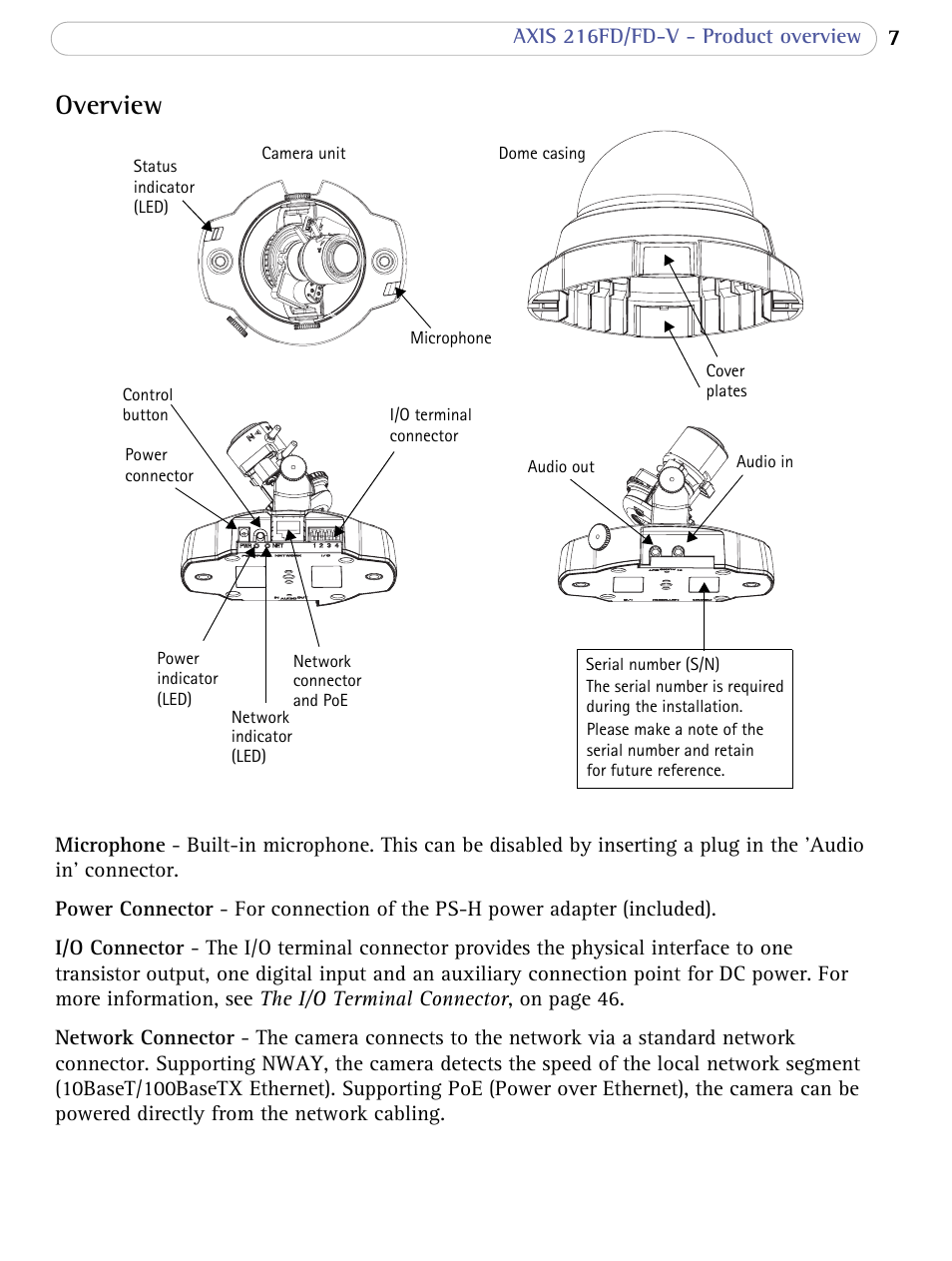 Overview | Axis Communications 216FD/FD-V User Manual | Page 7 / 64
