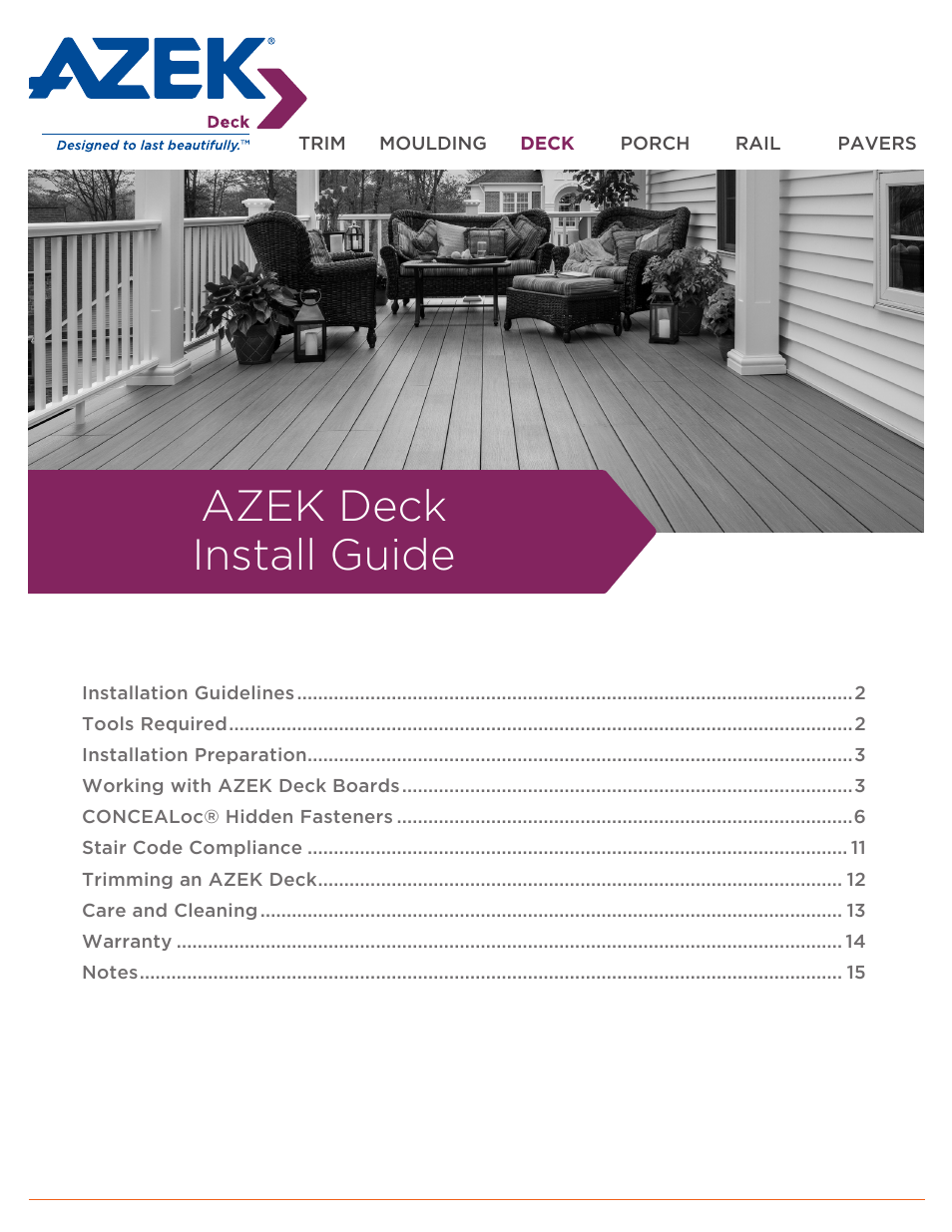 AZEK Deck EN User Manual | 16 pages