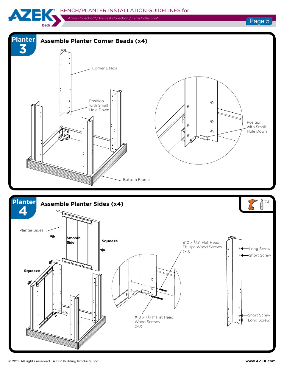 Planter, Page 5 | AZEK Bench Planter User Manual | Page 5 / 10