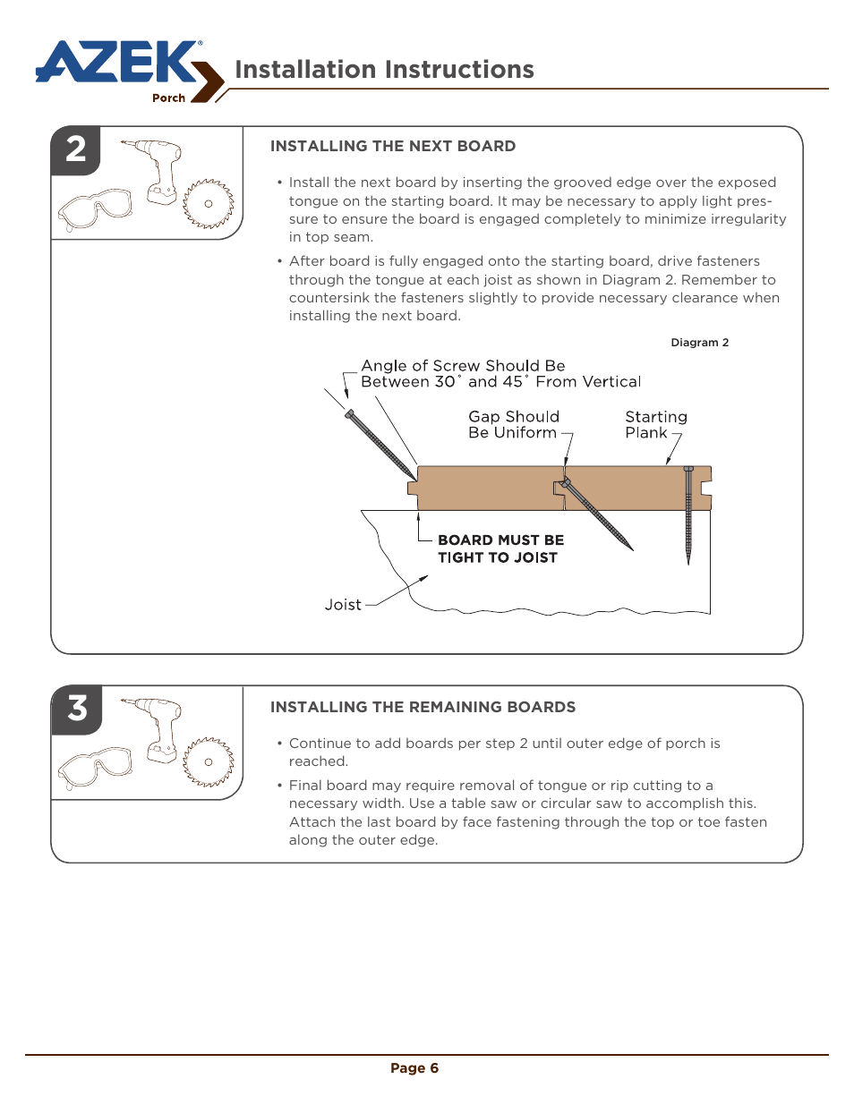 Installation instructions | AZEK Porch EN User Manual | Page 6 / 8