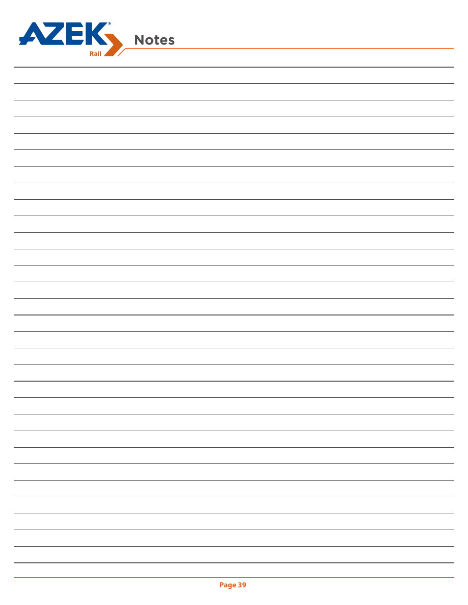 AZEK Rail User Manual | Page 39 / 40