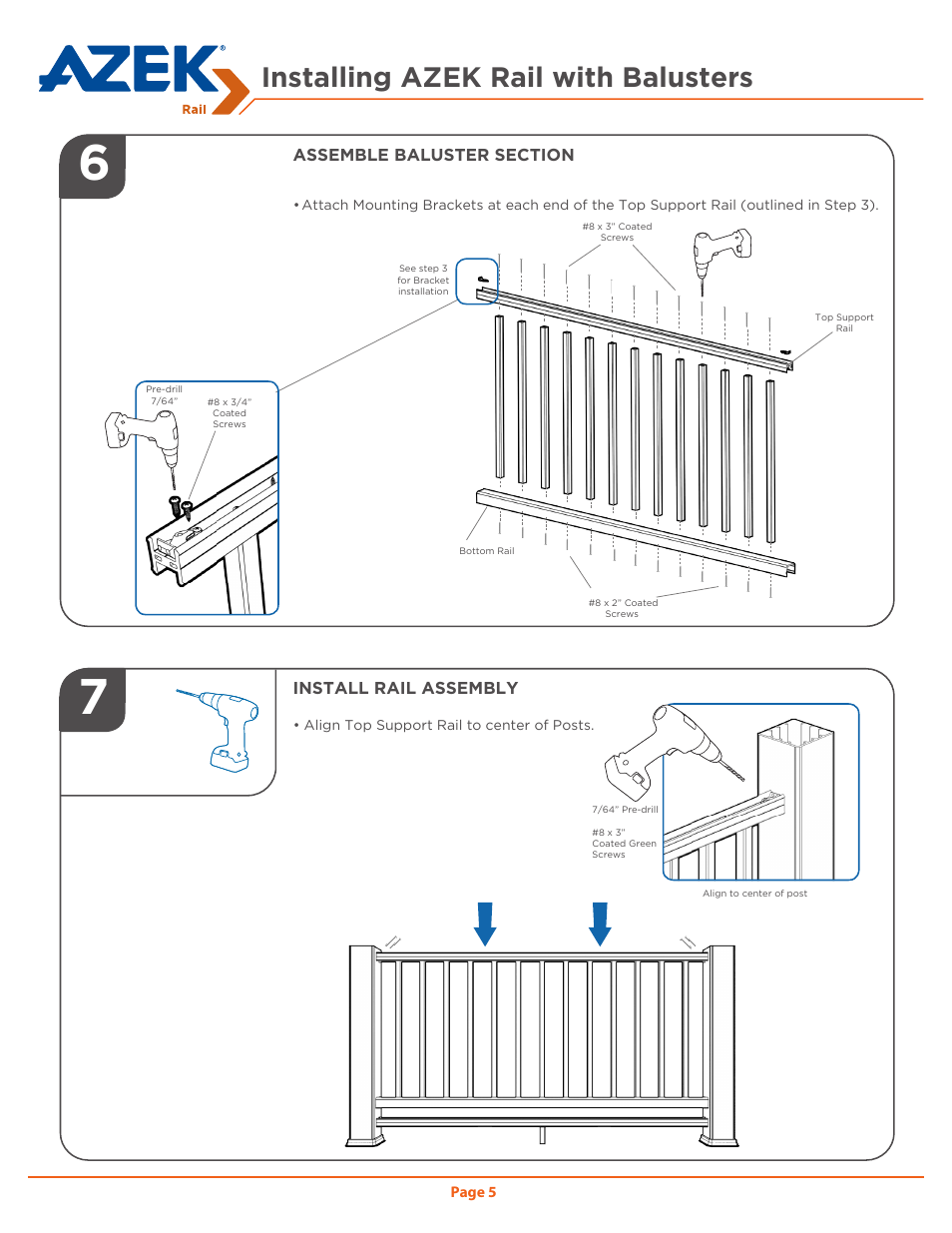Installing azek rail with balusters | AZEK Rail User Manual | Page 5 / 40