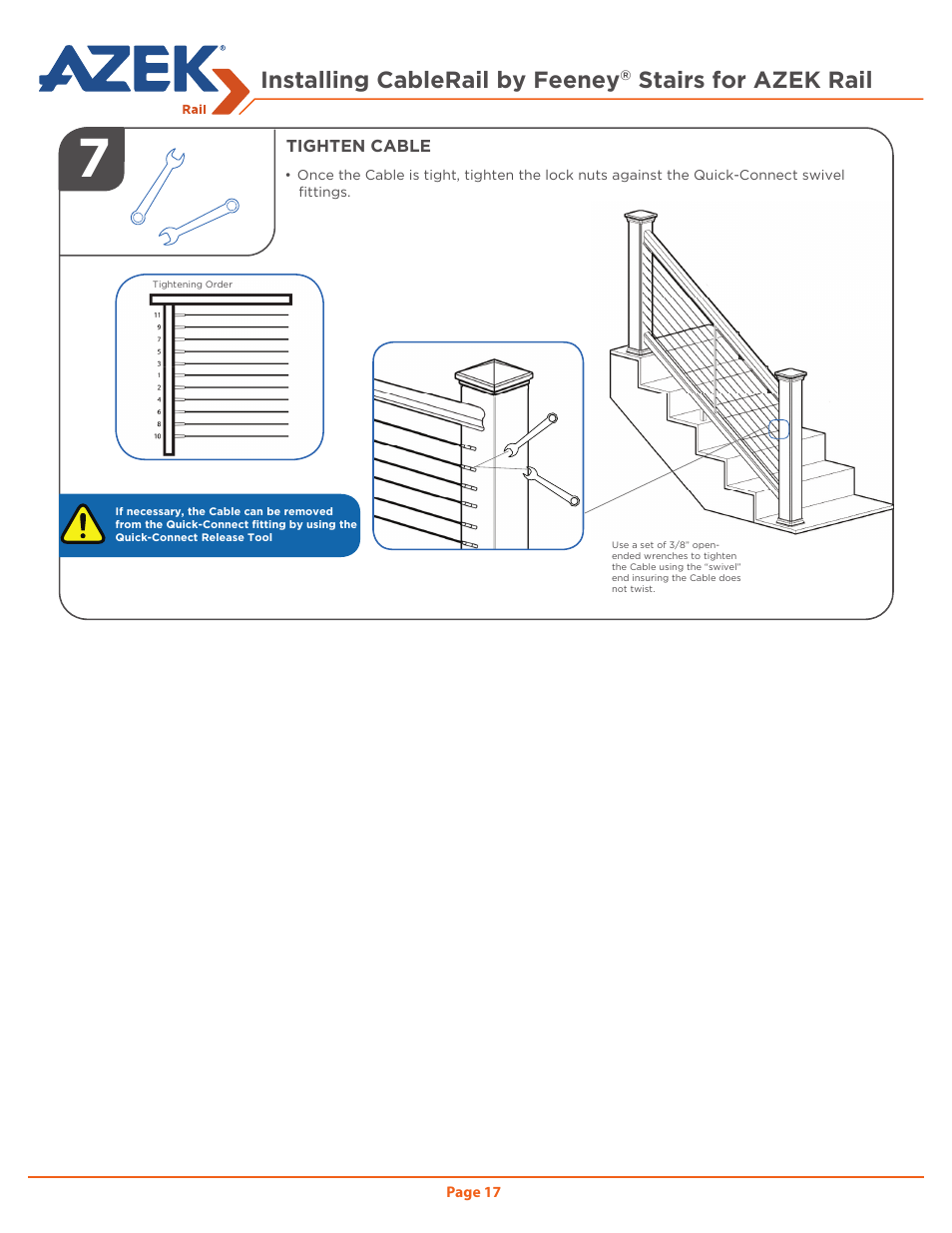 Installing cablerail by feeney, Stairs for azek rail | AZEK Rail User Manual | Page 17 / 20