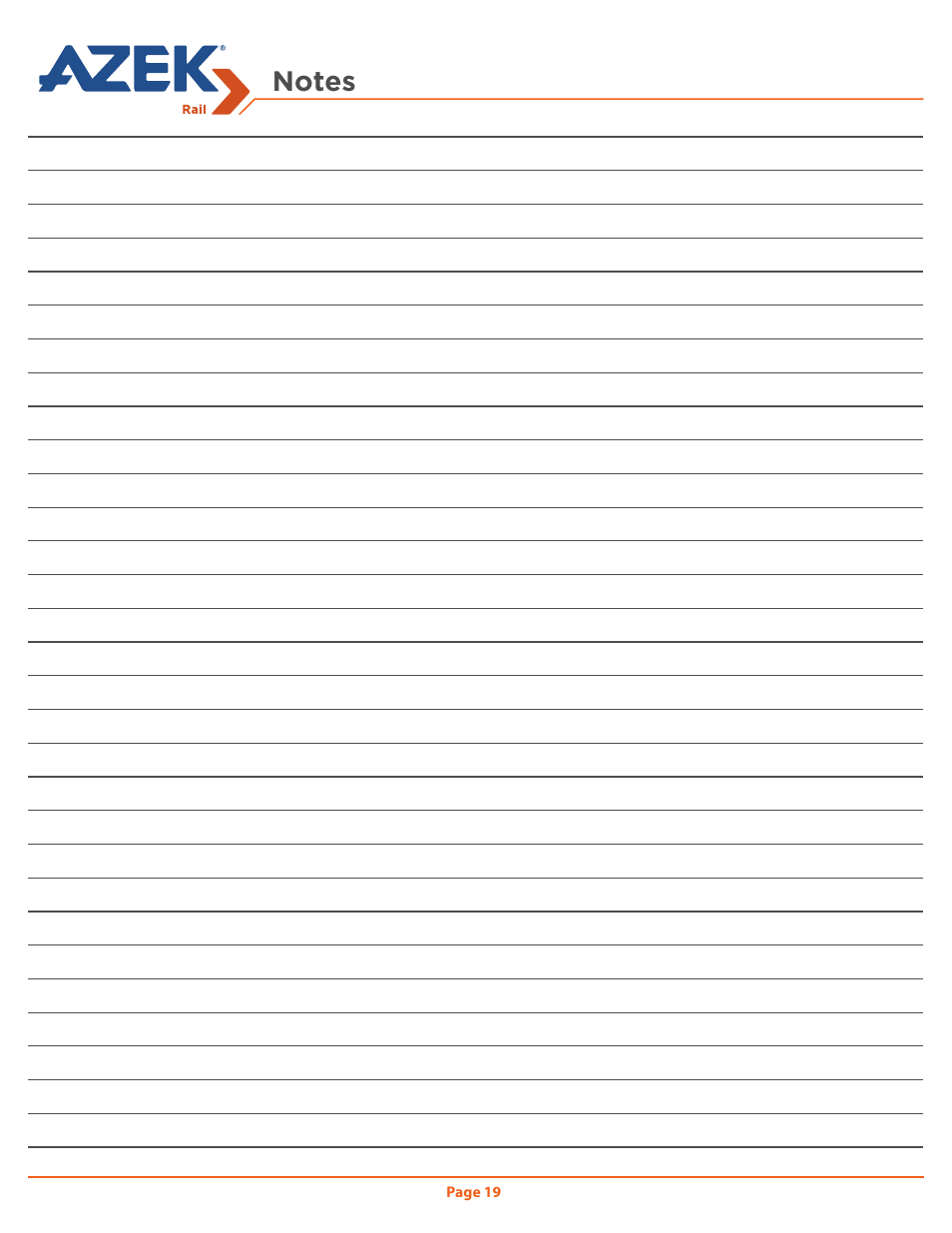AZEK Rail User Manual | Page 19 / 20