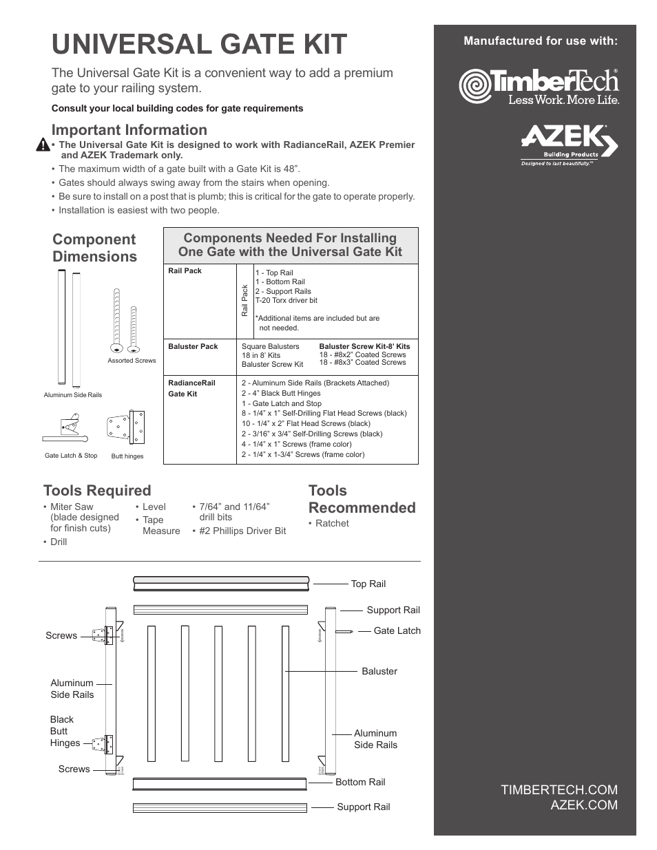 AZEK Rail User Manual | 4 pages