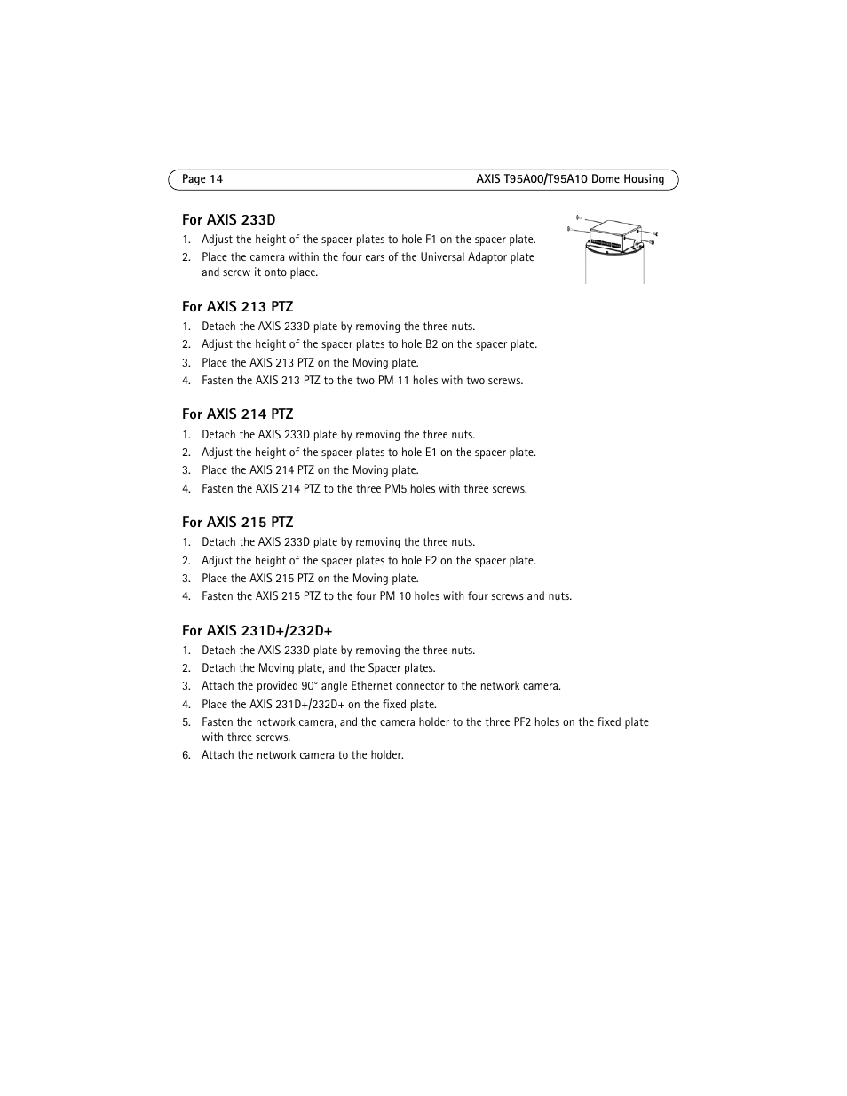 Axis Communications AXIS T95A10 User Manual | Page 14 / 73