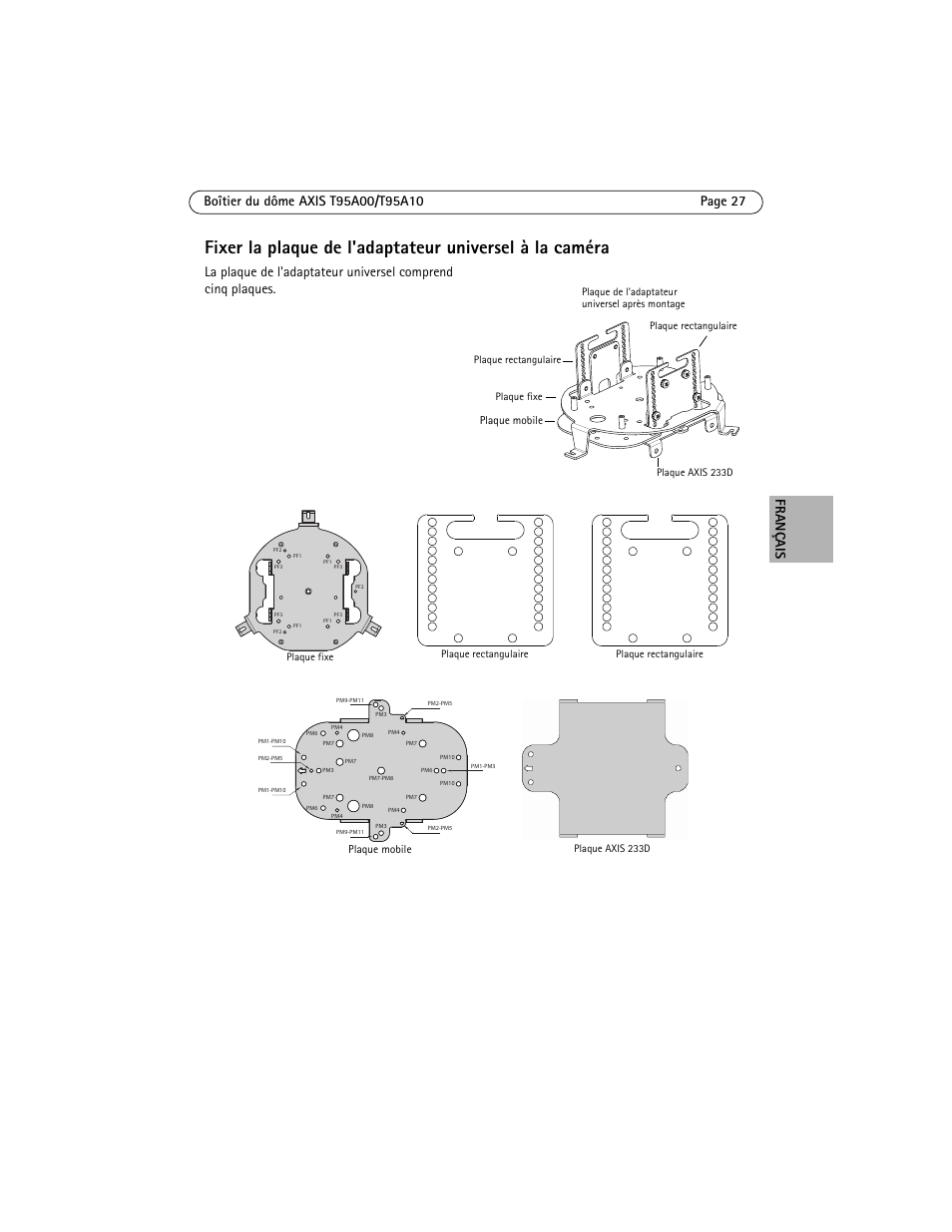 Plaque mobile | Axis Communications AXIS T95A10 User Manual | Page 27 / 73