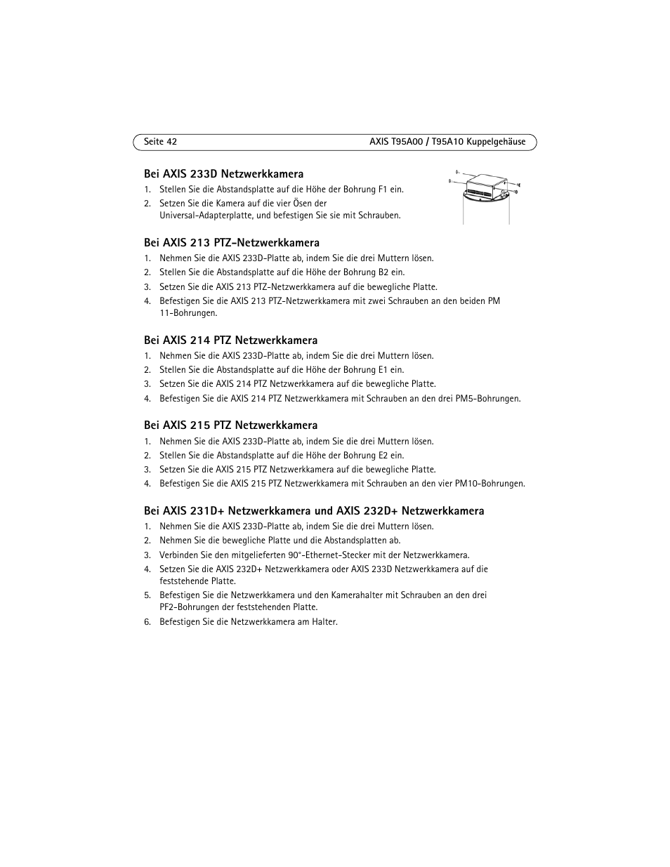 Axis Communications AXIS T95A10 User Manual | Page 42 / 73