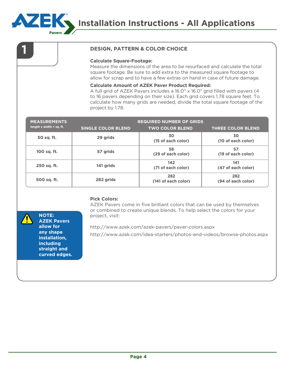 Installation instructions - all applications | AZEK Pavers User Manual | Page 4 / 24