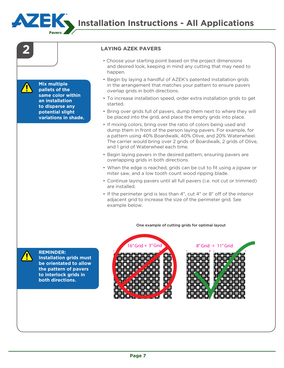 Installation instructions - all applications | AZEK Pavers User Manual | Page 7 / 24