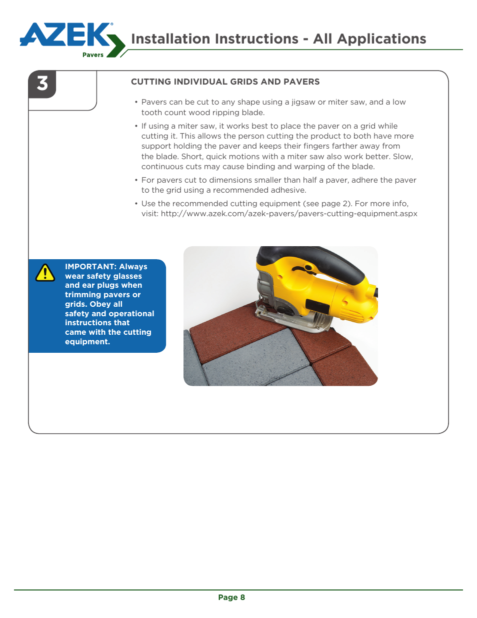 Installation instructions - all applications | AZEK Pavers User Manual | Page 8 / 24