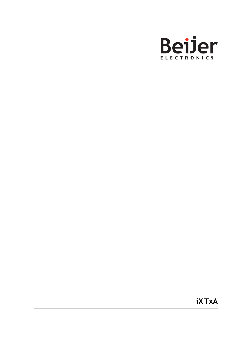 Beijer Electronics iX TxA EN User Manual | 19 pages