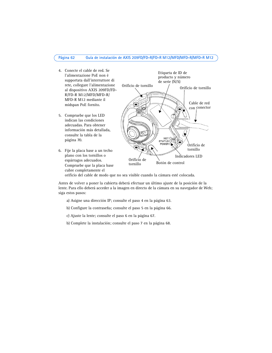 Axis Communications 209FD User Manual | Page 62 / 73