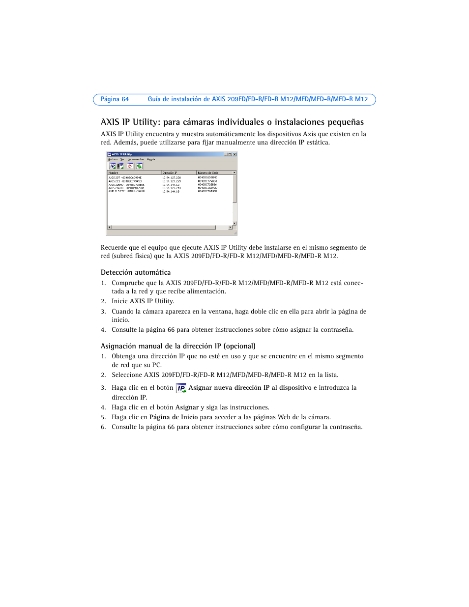 Axis Communications 209FD User Manual | Page 64 / 73