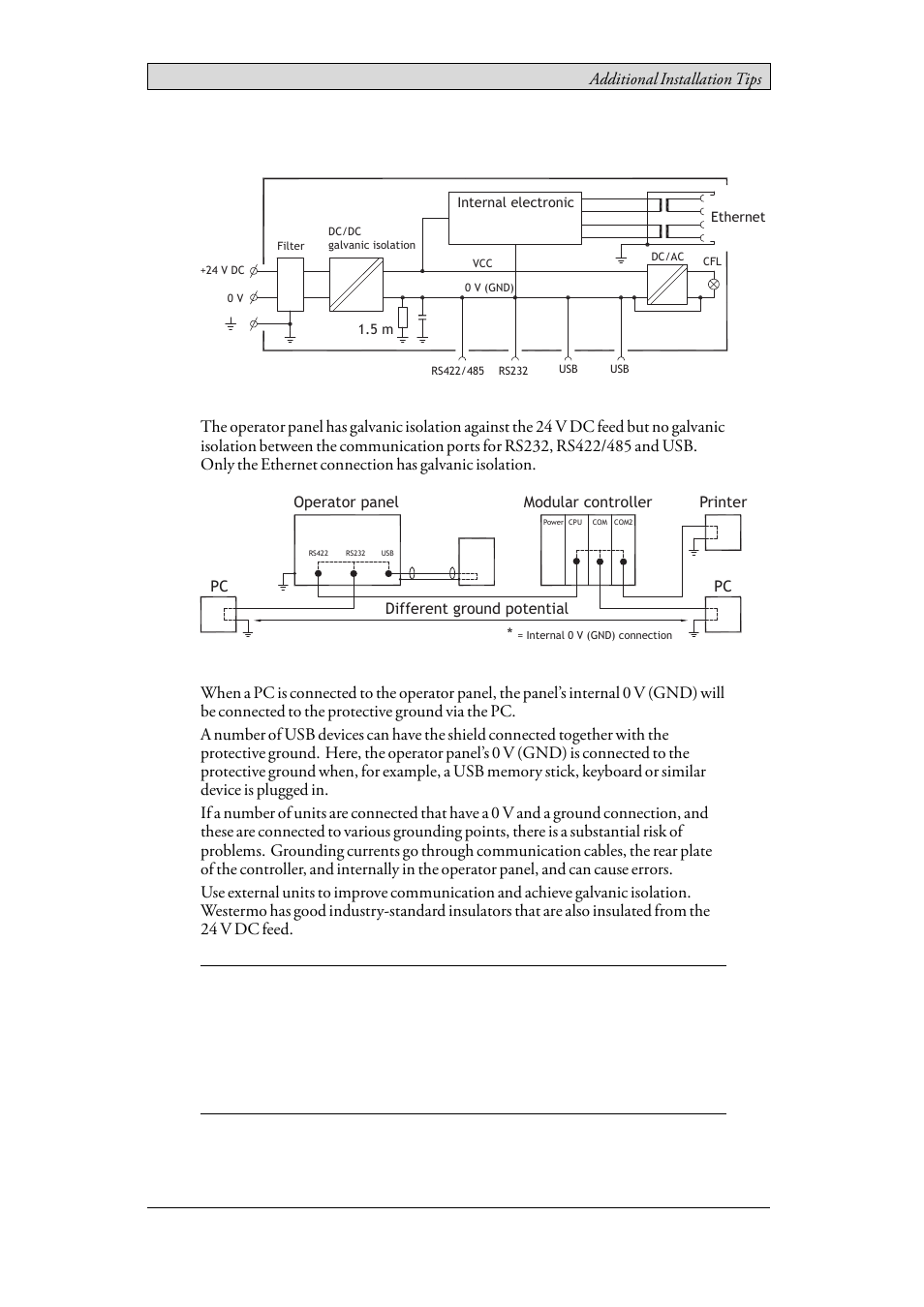 6 galvanic isolation, Galvanic isolation, Additional installation tips | Beijer Electronics iX T7A EN User Manual | Page 26 / 28