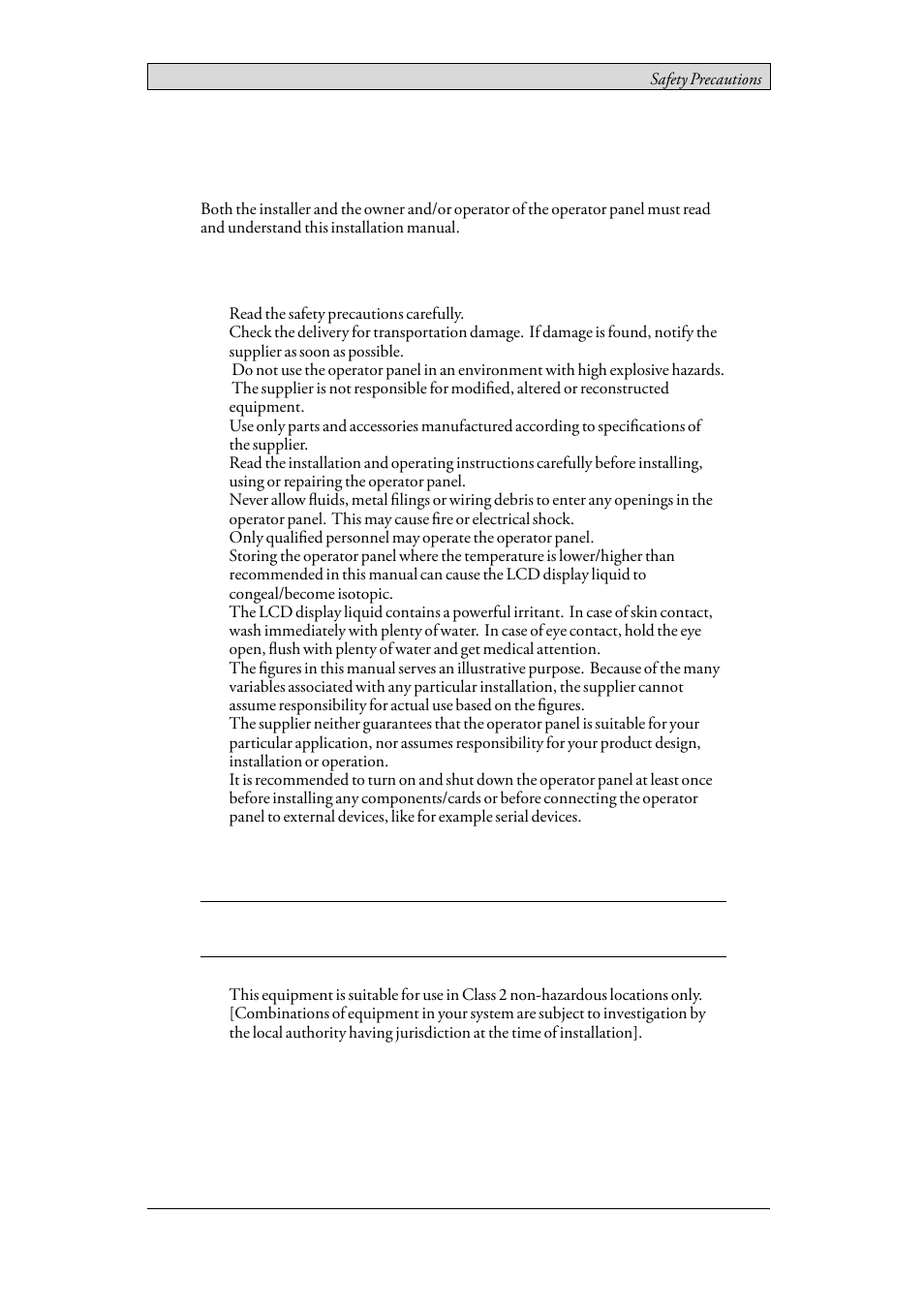 1 safety precautions, 1 general, 2 ul and cul installation | General, Ul and cul installation, 1safety precautions | Beijer Electronics iX T7A EN User Manual | Page 4 / 28