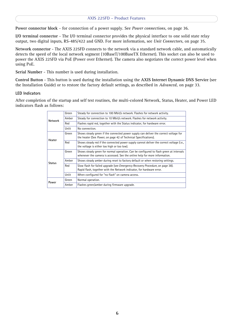 Axis Communications AXIS 225FD User Manual | Page 6 / 49