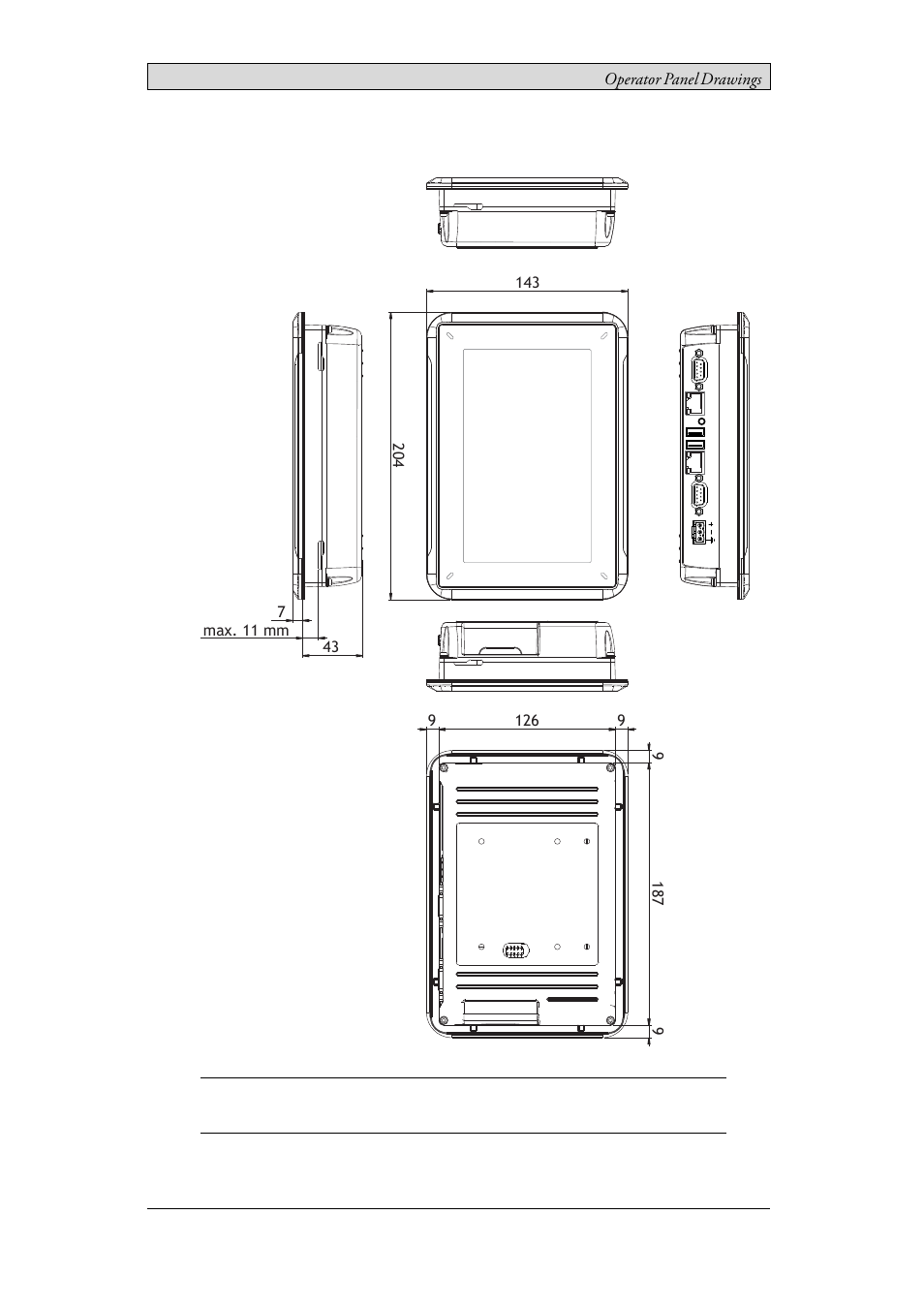 3 ix t7b outline, Ix t7b outline | Beijer Electronics iX T7B EN User Manual | Page 17 / 26