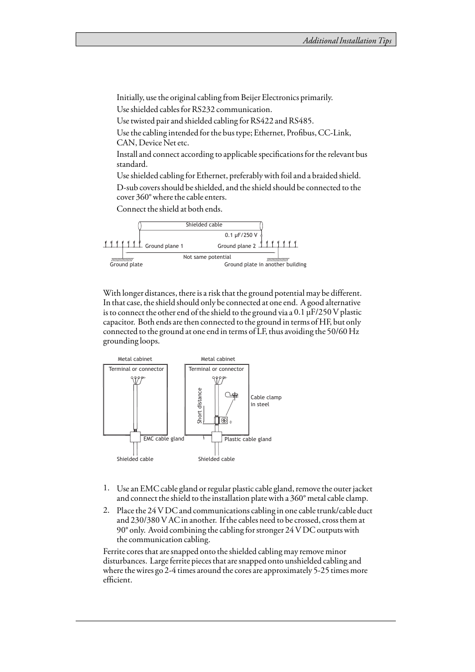 3 to achieve better emc protection, To achieve better emc protection | Beijer Electronics iX T12C EN User Manual | Page 28 / 34