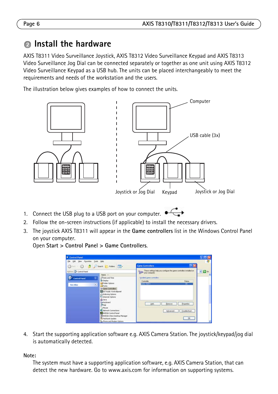 Install the hardware | Axis Communications AXIS T8312 User Manual | Page 6 / 10