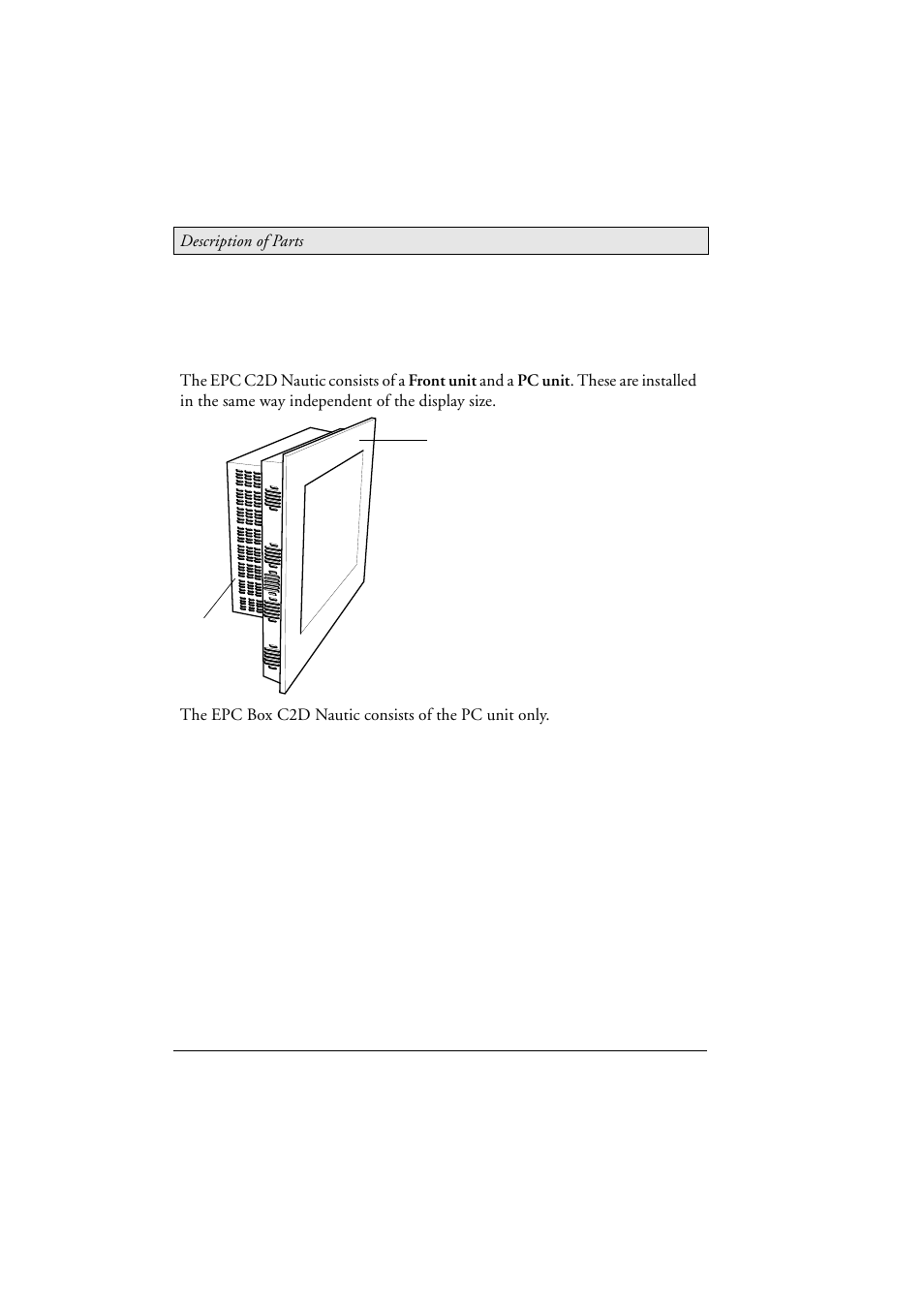 5 description of parts, 1 epc c2d nautic, Epc c2d nautic | 5description of parts | Beijer Electronics EPC C2D Box Nautic EN User Manual | Page 12 / 49