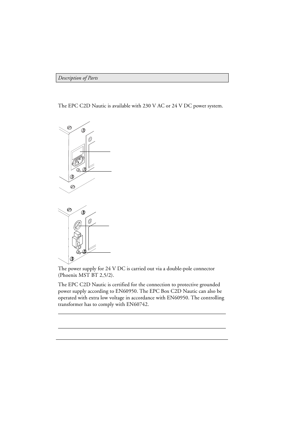 6 power supply, Power supply | Beijer Electronics EPC C2D Box Nautic EN User Manual | Page 16 / 49