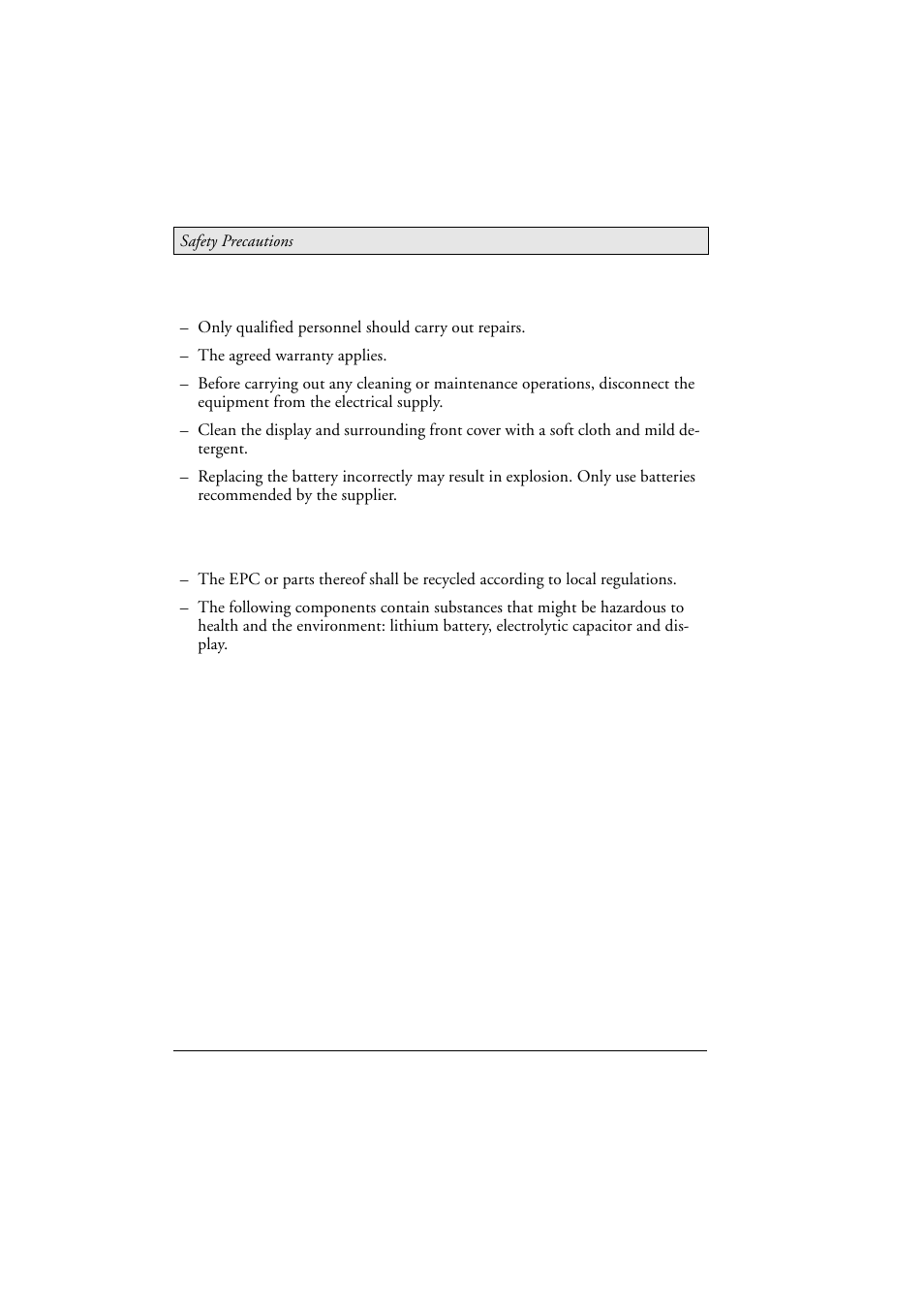 5 service and maintenance, 6 dismantling and scrapping, Service and maintenance | Dismantling and scrapping | Beijer Electronics EPC C2D Box Nautic EN User Manual | Page 8 / 49