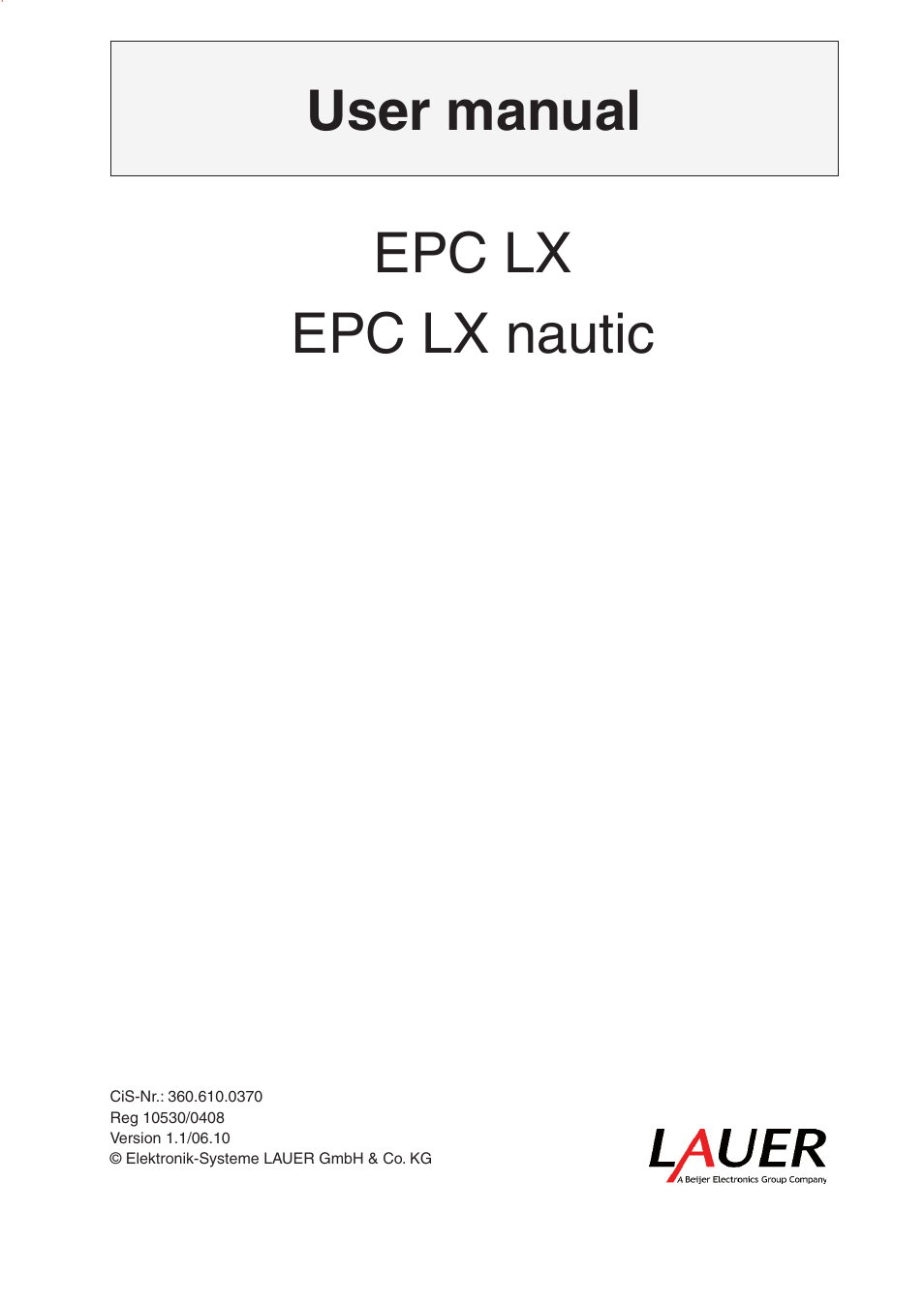 Beijer Electronics EPC LX nautic EN User Manual | 33 pages