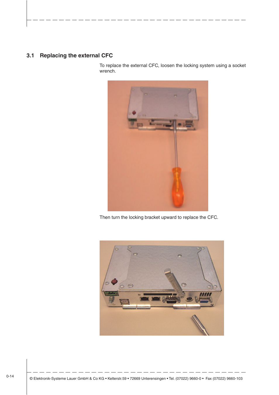 1 replacing the external cfc | Beijer Electronics EPC LX nautic EN User Manual | Page 14 / 33