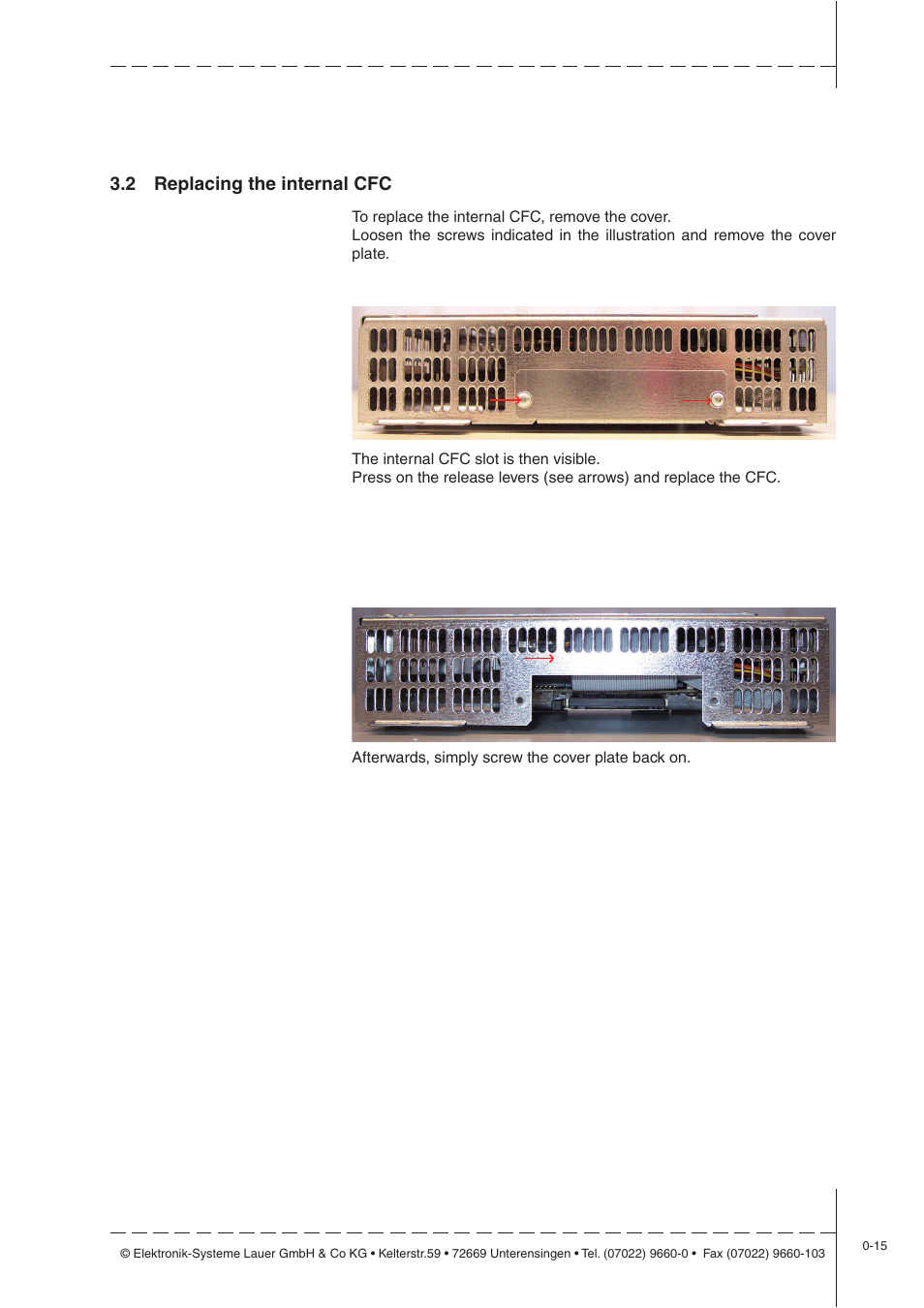 2 replacing the internal cfc | Beijer Electronics EPC LX nautic EN User Manual | Page 15 / 33