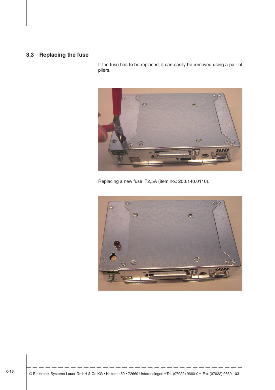 3 replacing the fuse | Beijer Electronics EPC LX nautic EN User Manual | Page 16 / 33