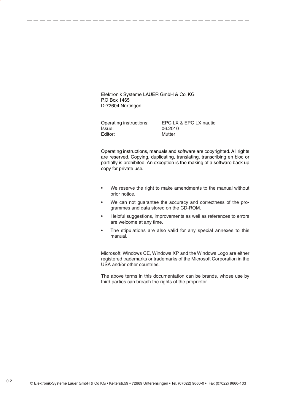 Beijer Electronics EPC LX nautic EN User Manual | Page 2 / 33