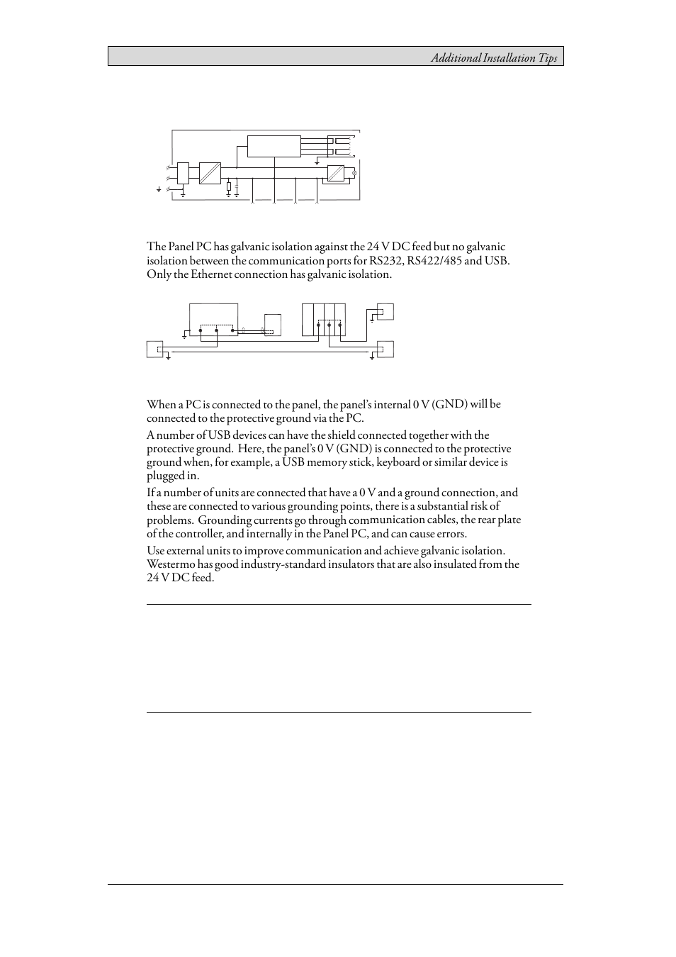 6 galvanic isolation, Galvanic isolation, Additional installation tips | Beijer Electronics EPC TA150 AM EN User Manual | Page 20 / 22