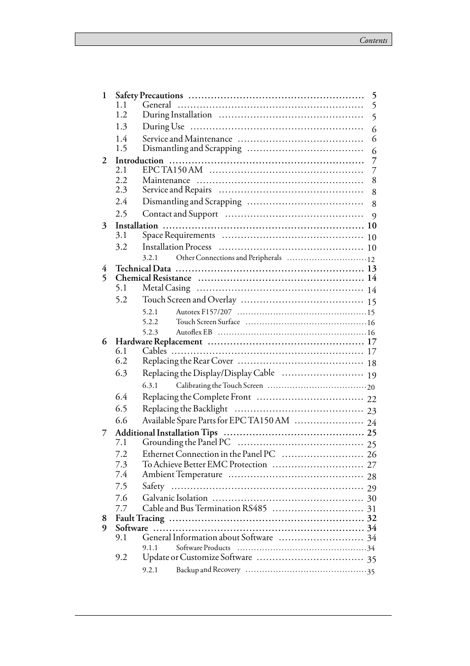 Beijer Electronics EPC TA150 AM EN User Manual | Page 3 / 38